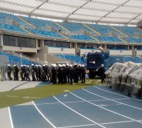 Tyscy policjanci ćwiczyli na Stadionie Śląskim