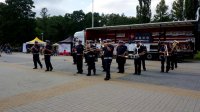 Na zdjęciu widoczni policjanci Orkiestry Policyjnej Komendy Wojewódzkiej Policji w Katowicach.