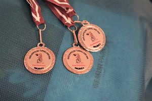 Na zdjęciu medale Turnieju Bezpieczeństwa Ruchu Drogowego.